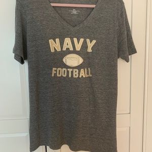 NAVY FOOTBALL Appliqué Tee.  Woman’s size 2XL.